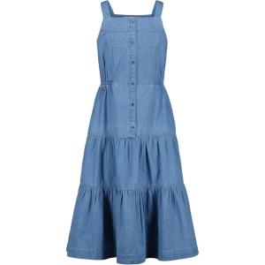 Lucky Brand Girls’ Sleeveless Light Weight Denim Midi Dress(Robin Wash)