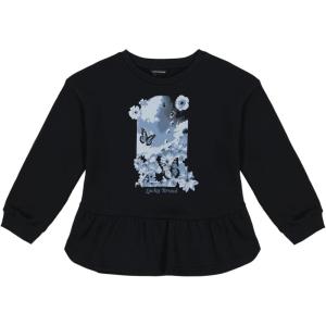 Lucky Brand Pullover Fleece Crewneck Sweatshirt(Caviar Butterfly)