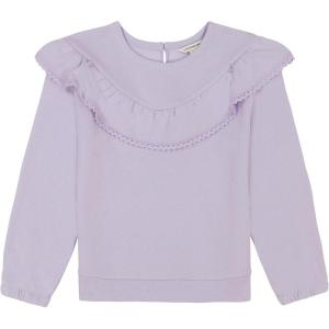 Lucky Brand Pullover Fleece Crewneck Sweatshirt(Purple Ruffle)