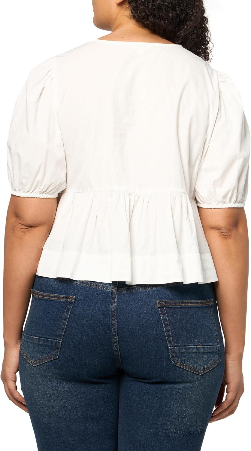 image:imageLucky Brand Womens Babydoll Flyaway BlouseBright White