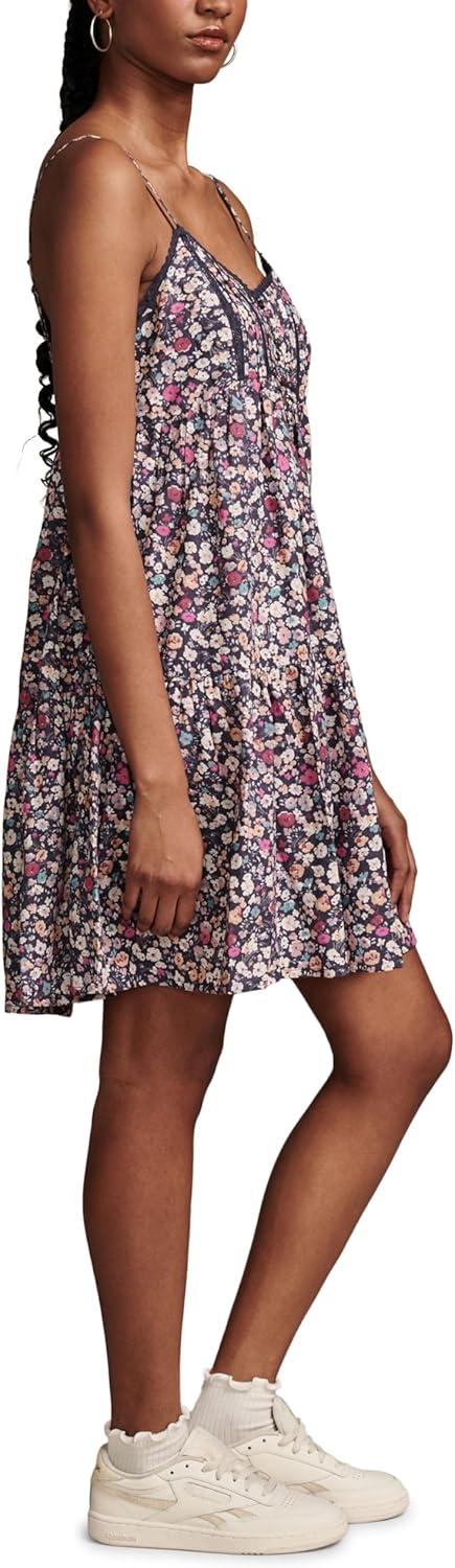 image:imageLucky Brand Womens Lucky Brand Womens Printed Pintuck Bodice MiniNightshadow Multi