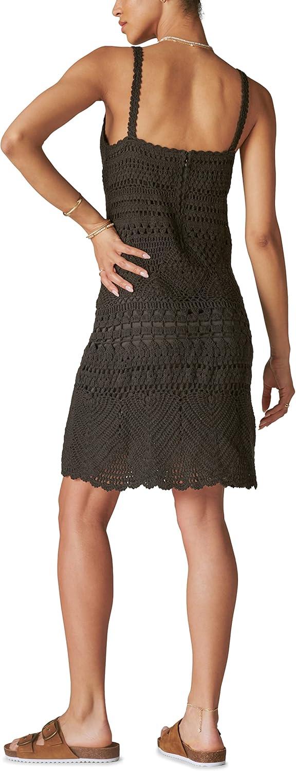 image:imageLucky Brand Womens Womens Diamond Crochet Mini DressRaven