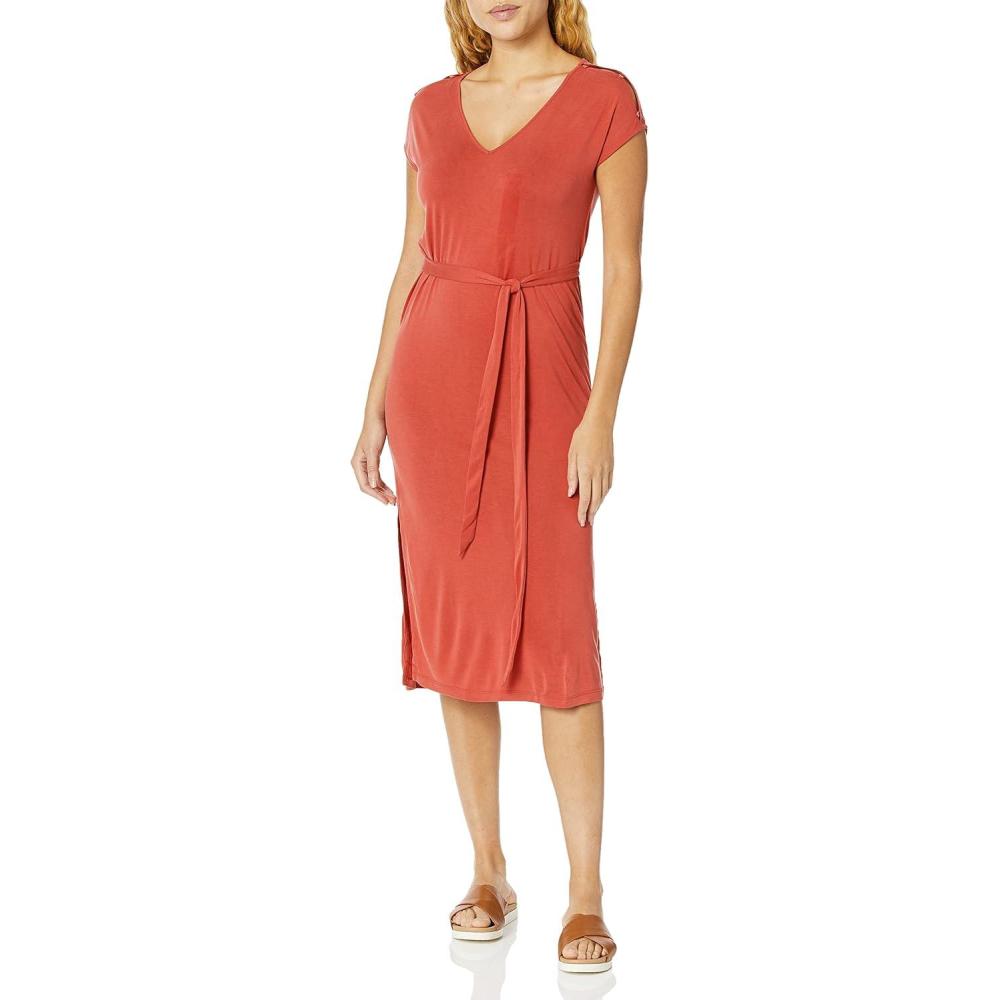 image:imageLucky Brand Womens Button Sleeve Knit DressRed