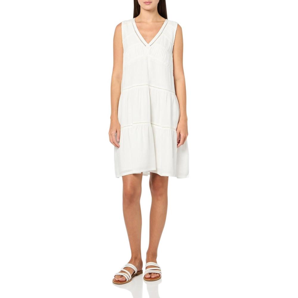 image:imageLucky Brand Womens Lace Trimmed Tank Mini DressWhisper White