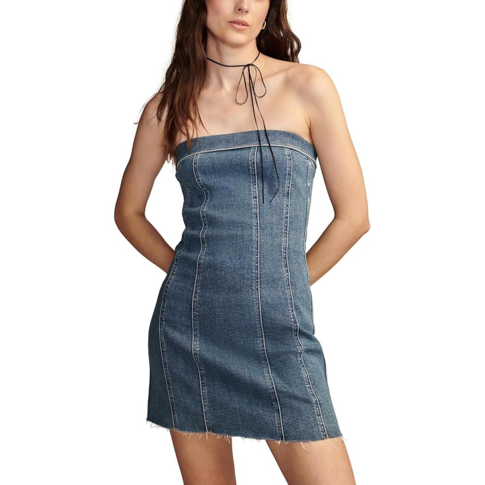 image:imageLucky Brand Womens Lucky Brand Womens Denim Corset DressKia