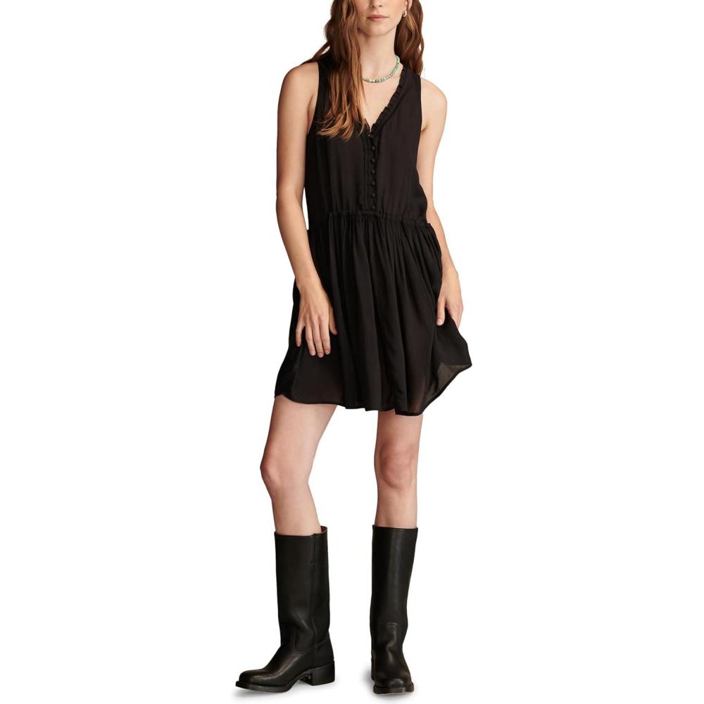 image:imageLucky Brand Womens Ruffle Mini DressCaviar