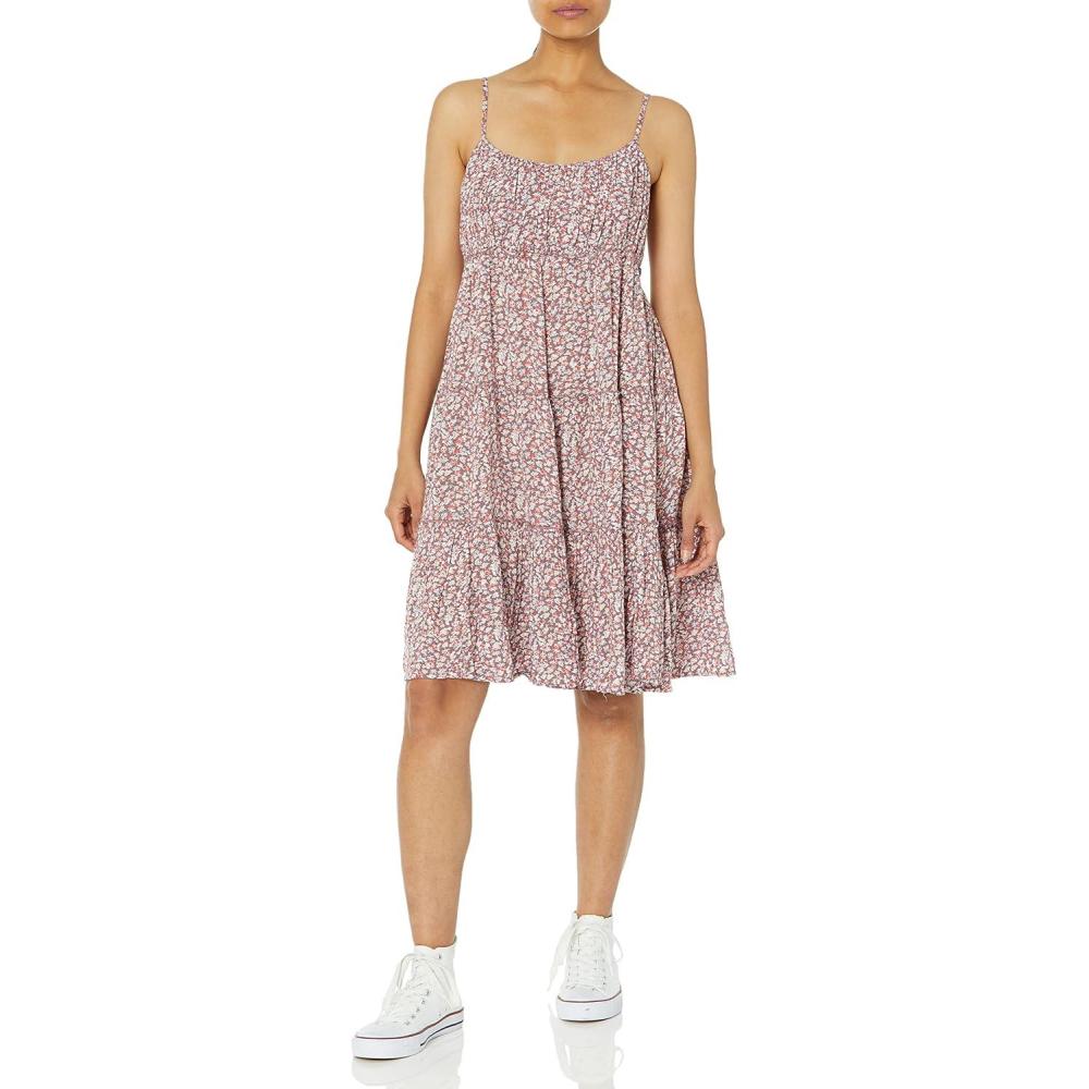 image:imageLucky Brand Womens Tiered Floral Mini DressBrown Multi