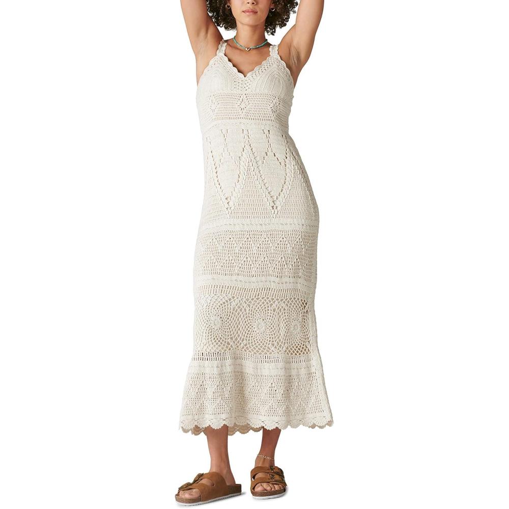 image:imageLucky Brand Womens Womens Crochet Maxi DressGardenia