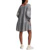 Lucky Brand Embroidered Tiered Long Sleeve Mini(Blue)