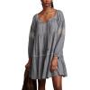 Lucky Brand Embroidered Tiered Long Sleeve Mini(Blue)
