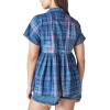 Lucky Brand Women’s Babydoll Tunic Shirt(Blue Tie Dye)