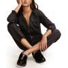 Lucky Brand Women’s Lucky Brand Women’s Denim Long Sleeve Jumpsuit(Soft Black)