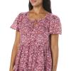 Lucky Brand Women’s Lucky Brand Women’s Floral Printed Tiered Mini(Mauve Multi)