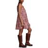 Lucky Brand Women’s Lucky Brand Women’s Printed Pintuck Bodice Mini(Wild Ginger Multi)