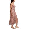 Lucky Brand Women’s Lucky Brand Women’s Ruffle V Neck Midi(Rose Multi)