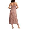 Lucky Brand Women’s Lucky Brand Women’s Ruffle V Neck Midi(Rose Multi)