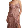 Lucky Brand Women’s Lucky Brand Women’s Ruffle V Neck Midi(Rose Multi)