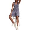 Lucky Brand Women’s Lucky Brand Women’s Smocked V Dress(Blue Multi)