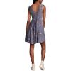 Lucky Brand Women’s Lucky Brand Women’s Smocked V Dress(Blue Multi)