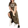 Lucky Brand Women’s Pleated Midi Skirt(Gold)