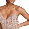 Lucky Brand Women’s Print Mix Ruffle Midi Dress(Pink Multi)