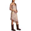 Lucky Brand Women’s Print Mix Ruffle Midi Dress(Pink Multi)