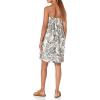 Lucky Brand Women’s Printed Mini Smocked Dress(Black/Cream Multi)