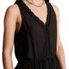 Lucky Brand Women’s Ruffle Mini Dress(Caviar)
