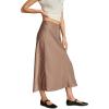 Lucky Brand Women’s Satin Silky Midi Slip Skirt(Twilight Mauve)
