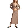 Lucky Brand Women’s Satin Silky Midi Slip Skirt(Twilight Mauve)