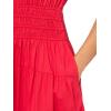 Lucky Brand Womens Smocked Dropped Waist Midi Dress(Lollipop)