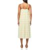 Lucky Brand Women’s Smocked Gingham Midi Dress(Sage Gingham)