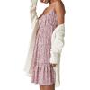 Lucky Brand Women’s Tiered Floral Mini Dress(Brown Multi)