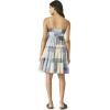 Lucky Brand Women’s Tiered Mini Dress(Indigo Multi)