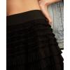 Lucky Brand Women’s Tulle Ruffle Maxi Skirt(Caviar)