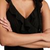 Lucky Brand Women’s V-Neck Ruffle Mini Dress(Caviar)