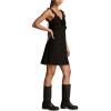 Lucky Brand Women’s V-Neck Ruffle Mini Dress(Caviar)