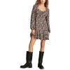 Lucky Brand Women’s Flirty Flouncey Mini Dress(Black Floral)