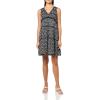 Lucky Brand Women’s Lace Trimmed Tank Mini Dress(Black Ditsy)