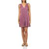 Lucky Brand Women’s Lucky Brand Women’s Smocked V Dress(Berry Multi)