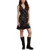 Lucky Brand Women’s Lucky Brand Women’s Smocked V Dress(Black Multi)