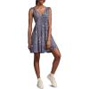 Lucky Brand Women’s Lucky Brand Women’s Smocked V Dress(Blue Multi)