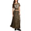Lucky Brand Women’s Pleated Midi Skirt(Gold)