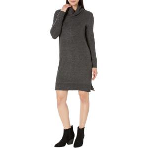 Lucky Brand Women’s Cloud Jersey Mock Neck Dress(Charcoal Heather)