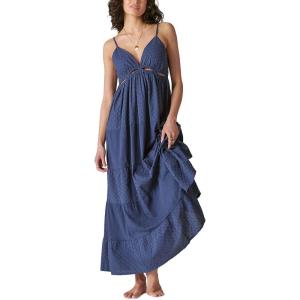 Lucky Brand Women’s Cutout Tiered Maxi Dress(Nightshadow Blue)