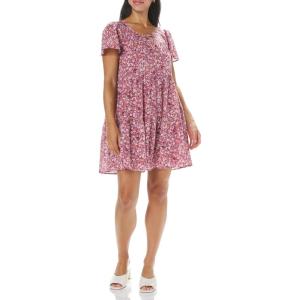 Lucky Brand Women’s Lucky Brand Women’s Floral Printed Tiered Mini(Mauve Multi)