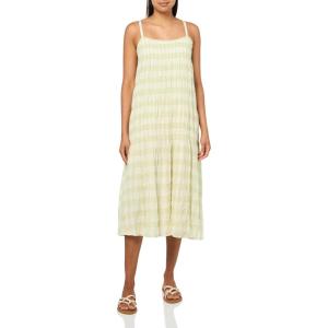 Lucky Brand Women’s Smocked Gingham Midi Dress(Sage Gingham)