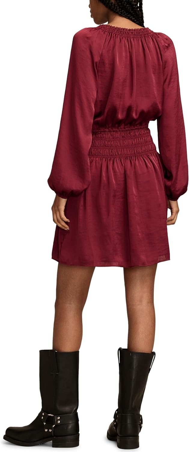 image:imageLucky Brand Womens Long Sleeve Satin Mini DressBerry