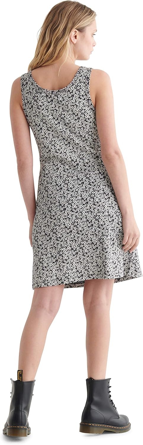 image:imageLucky Brand Womens Sleeveless Scallop Notch Neck Midi DressBlack Multi