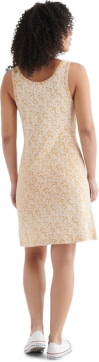image:imageLucky Brand Womens Sleeveless Scallop Notch Neck Midi DressYellow Multi